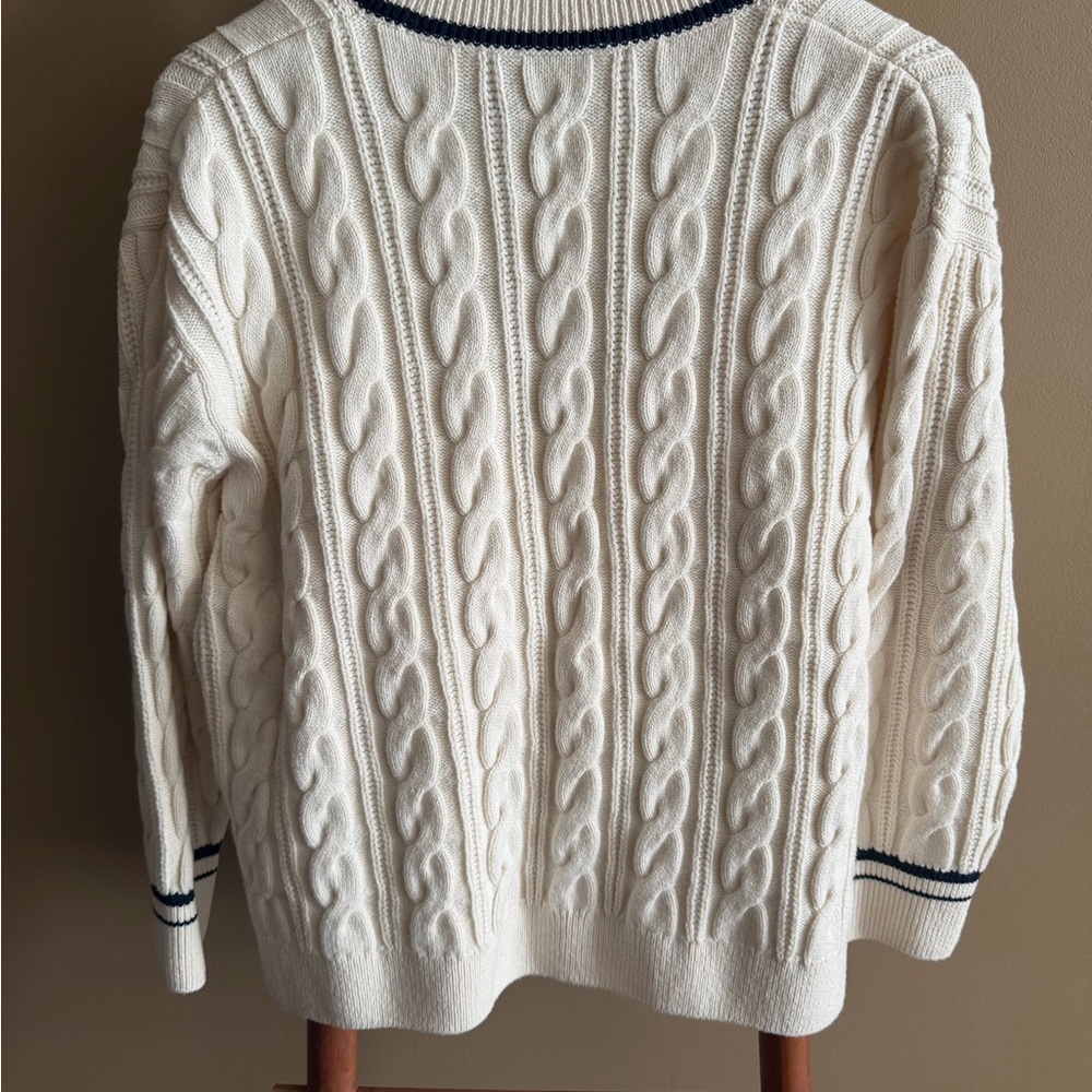 & Other Stories Cream V-Neck Cable Knit Sweater - Picture 8 of 8